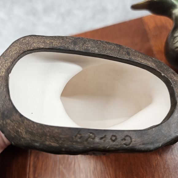 Duck Figurine Ceramic Handmade/Painted 5" & 4" Tall Vintage 1969 Male Female Set - Picture 11 of 13